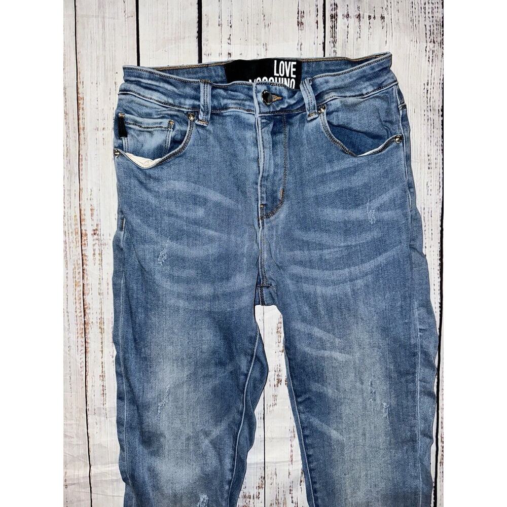 Love Moschino Women’s Skinny Jeans‎ Light Wash Mid Rise Size 28 - Picture 2 of 7
